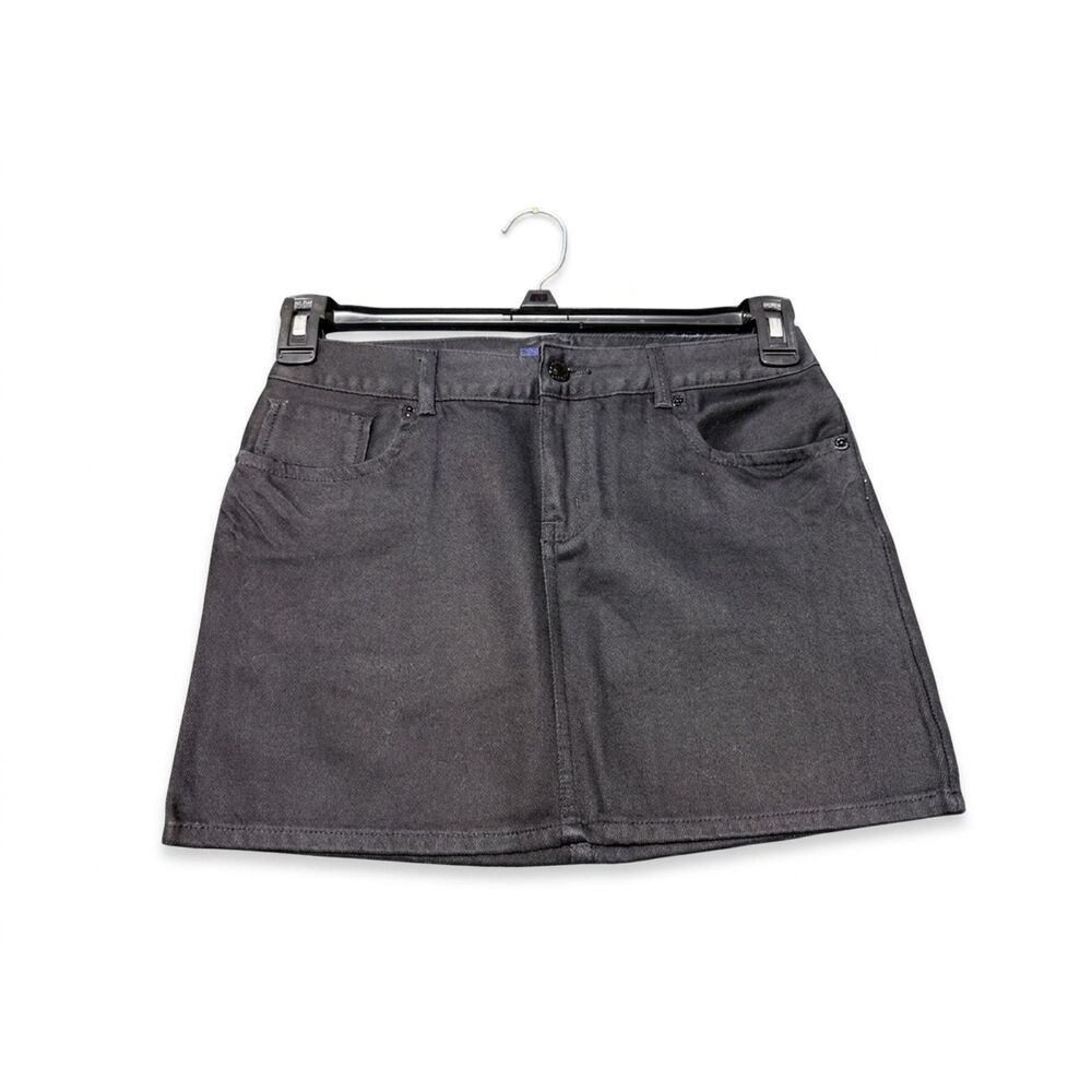 Vintage Ralph Lauren Black Denim Mini Skirt Dark Wash 100% Cotton